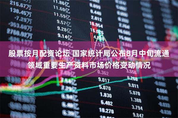 股票按月配资论坛 国家统计局公布8月中旬流通领域重要生产资料市场价格变动情况