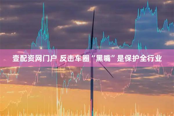 壹配资网门户 反击车圈“黑嘴”是保护全行业